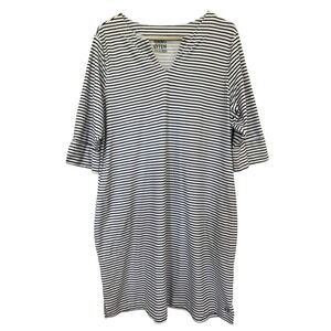 Hang 10 striped dress women's size XXL blue white pockets classic sailor